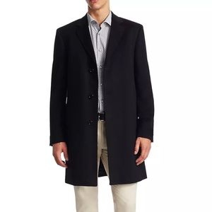 Saks Fifth Avenue Black Label Men's Black Pea Coat